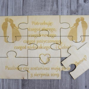 Puzzle Drewnianie Grawer 15x25cm