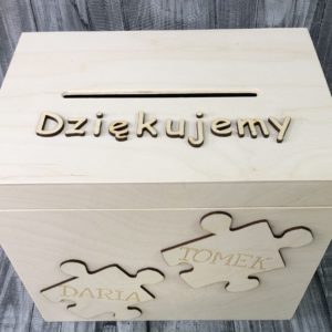 Skrzynka drewniana pudełko na koperty kartki ślubne ślub wesele