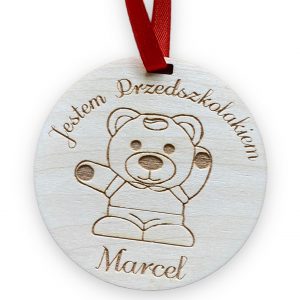 Drewniany Medal Pasowanie Przedszkolaka Ucznia Indywidualny Projekt