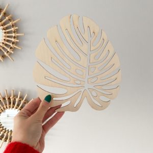 Drewniany Liść Monstera Dekoracja Rozmiar M