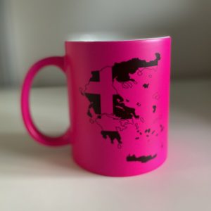 kubek ceramiczny matowy 330 ml nadruk kolor różowy