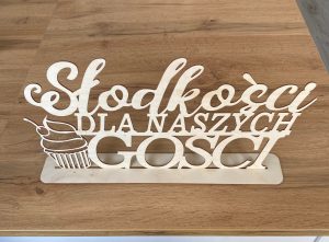 Dekoracja słodki stół stojak Słodkości Naszych Gości