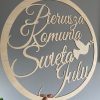 Koło drewniane Pierwsza Komunia Święta dekoracja 45 cm Napis Imię_4