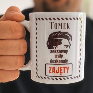 Kubek dla chłopaka Seksowny, miły, doskonały, zajęty