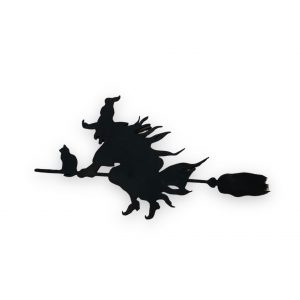 Czarownica drewniana ozdoba dekoracja na halloween kolor czarny