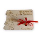 Mikołajkowy bon upominkowy drewniany grawerowany Mikołaj voucher_3