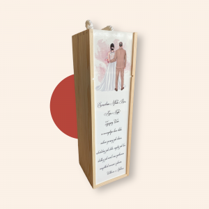 Skrzynka na wino na ślub wesele dla Pary młodej Personalizacja grafiki