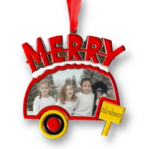 Zawieszka świąteczna Merry christmas metalowa ze zdjęciem na choinkę