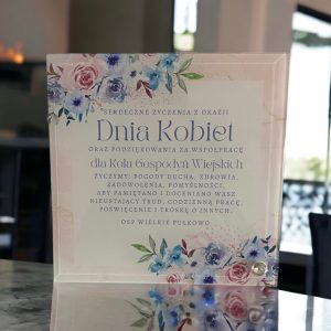 Ramka szklana ze zdjęciem na dzień kobiet życzenia w dniu kobiet