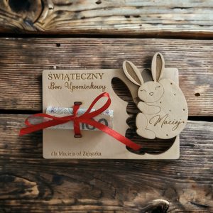 Wielkanocny bon upominkowy drewniany grawerowany na Zająca Wielkanoc voucher_2