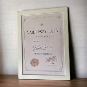 Dyplom Certyfikat dla Taty na dzień Ojca wzór 1