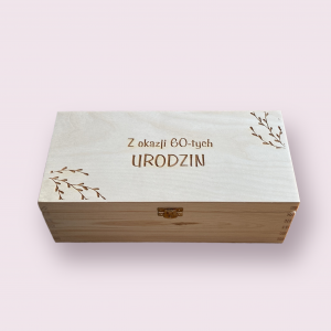 Skrzynka na 60 urodziny Whisky Alkohol Grawer Imię Skrzynka na whisky ornament