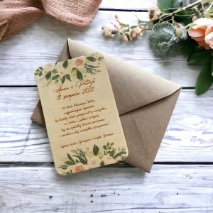 Drewniana Kartka na Ślub z Personalizacją