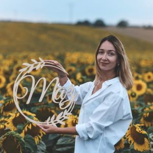 Obręcz drewniana Mąż Dekoracja na wesele 45cm