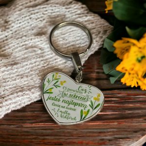 Brelok metalowe serce ze zdjęciem dwustronny Dla najlepszej cioci na świecie