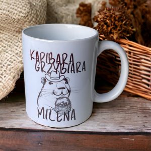 Kubek z Kapibarą Grzybiarą Imię- Idealny prezent dla fanki Grzybobrania!