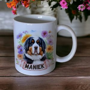 kubek z psem Berneński pies pasterski imię