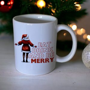 Świąteczny kubek z Nadrukiem Eat Drink And Be Merry