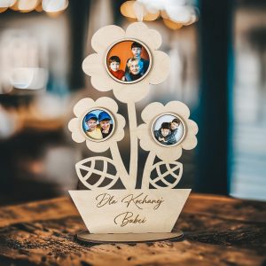 Kwiat Drewniany z Personalizacją - Doskonały Prezent na Dzień Babci i Dziadka