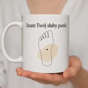 Kubek dla refleksologa „Znam Twój słaby punkt” – idealny prezent dla masażysty
