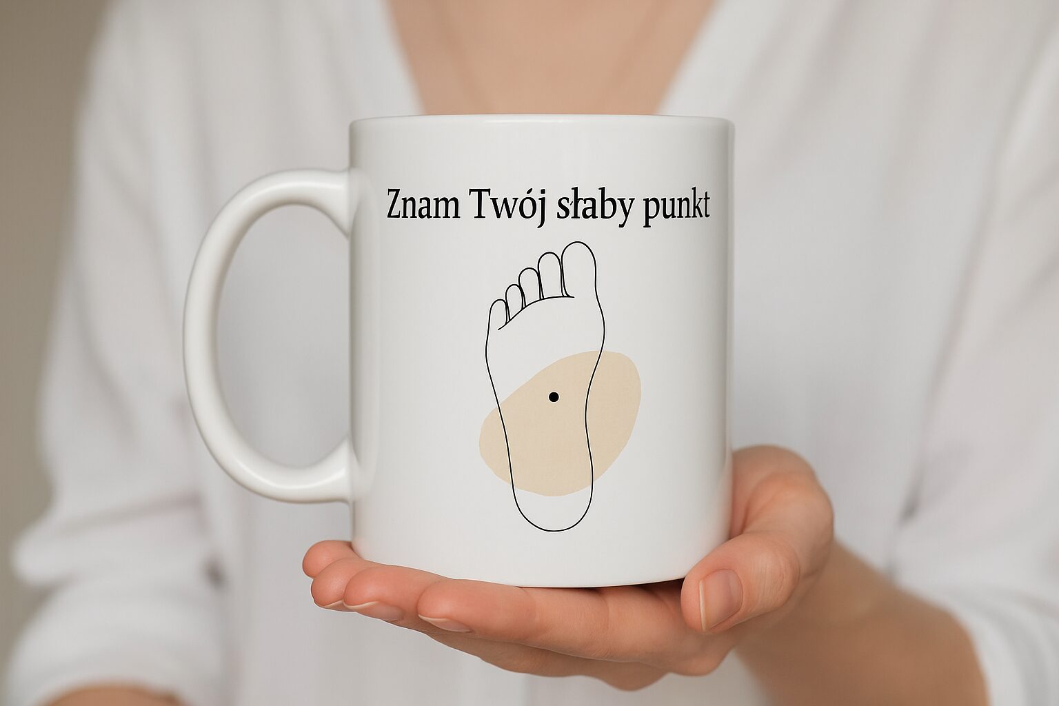 Kubek dla refleksologa „Znam Twój słaby punkt” – idealny prezent dla masażysty