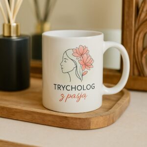 Kubek dla trychologa „Trycholog z pasją” – elegancki prezent branżowy
