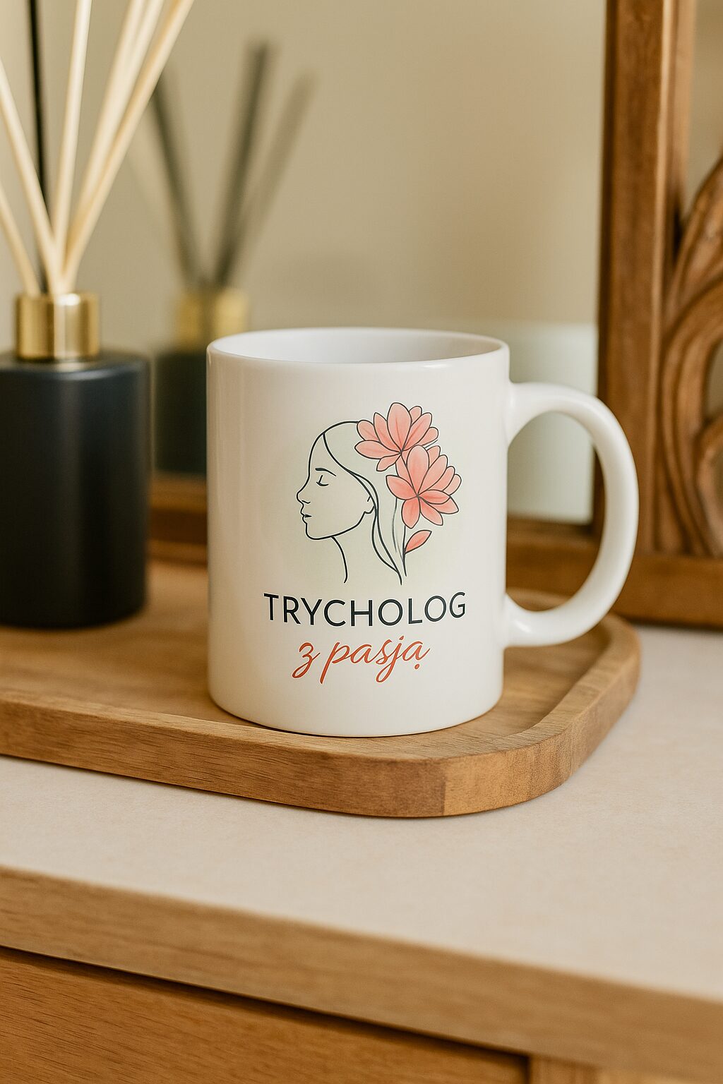 Kubek dla trychologa „Trycholog z pasją” – elegancki prezent branżowy