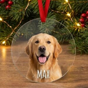 Personalizowana Bombka z Plexi ze Zdjęciem Pupila – Trwały Nadruk UV (8 cm)